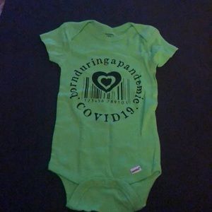 Custom Printed Pandemic 9month Green Gerber Onesie